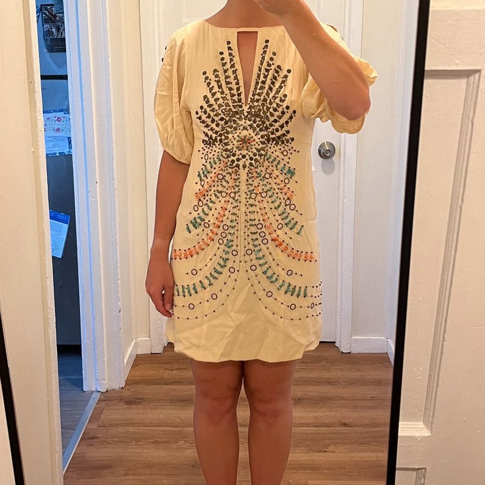 Beaded dress with silk lining